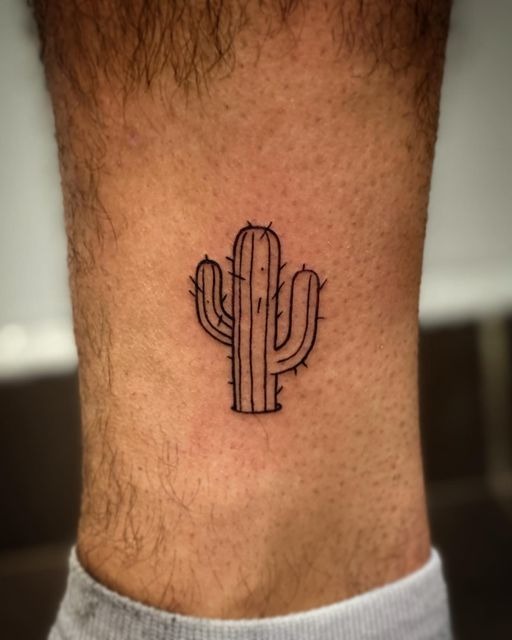 Minimalist Tiny Cactus Tattoo Design