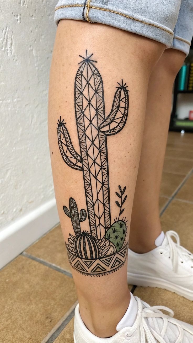 Tribal Geometry Garden Tattoo Design