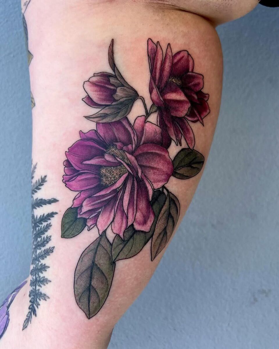 Stunning Camellia Floral Tattoo Art Tattoo Design