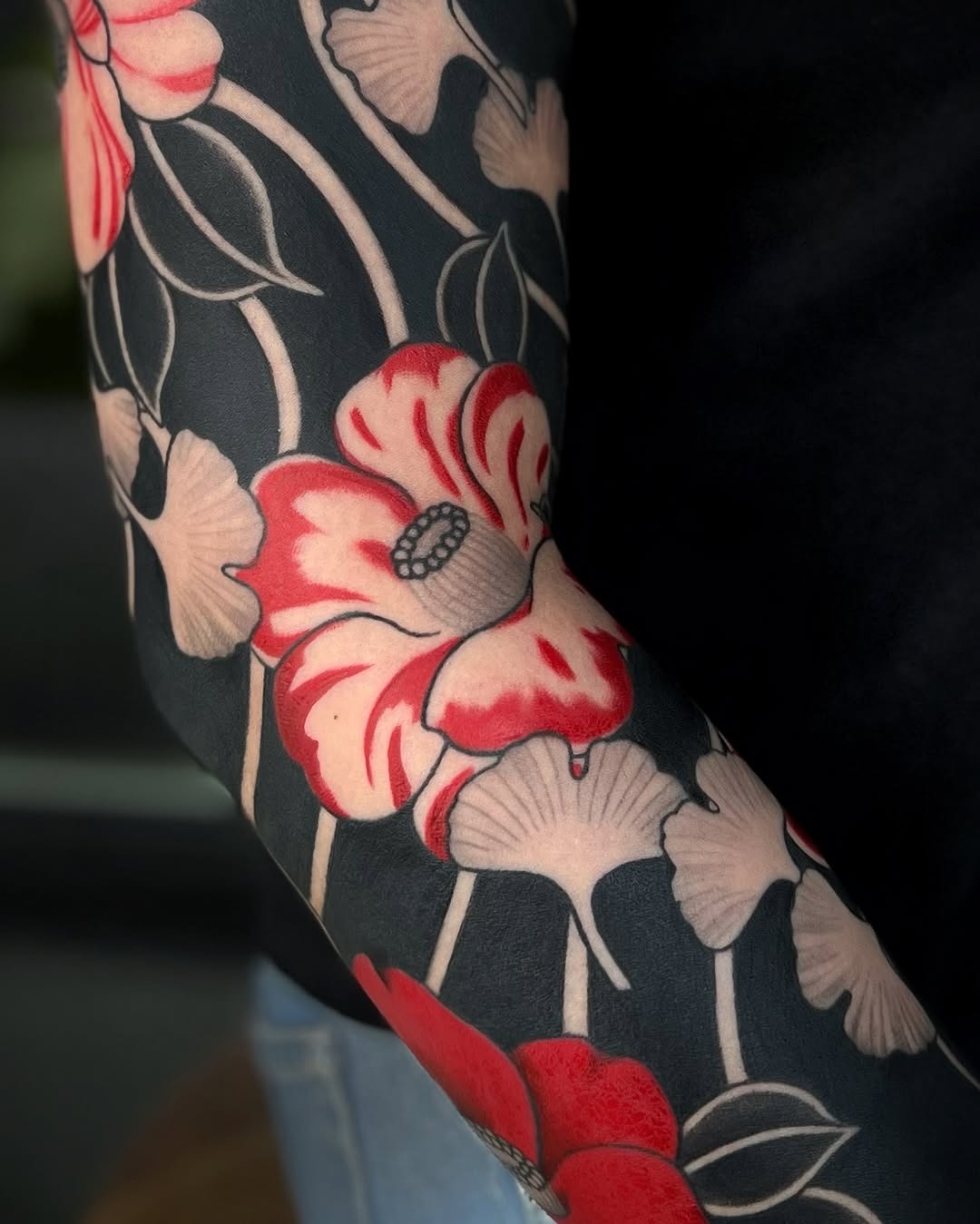 Vibrant Camellia Sleeve Tattoo Design Tattoo Design