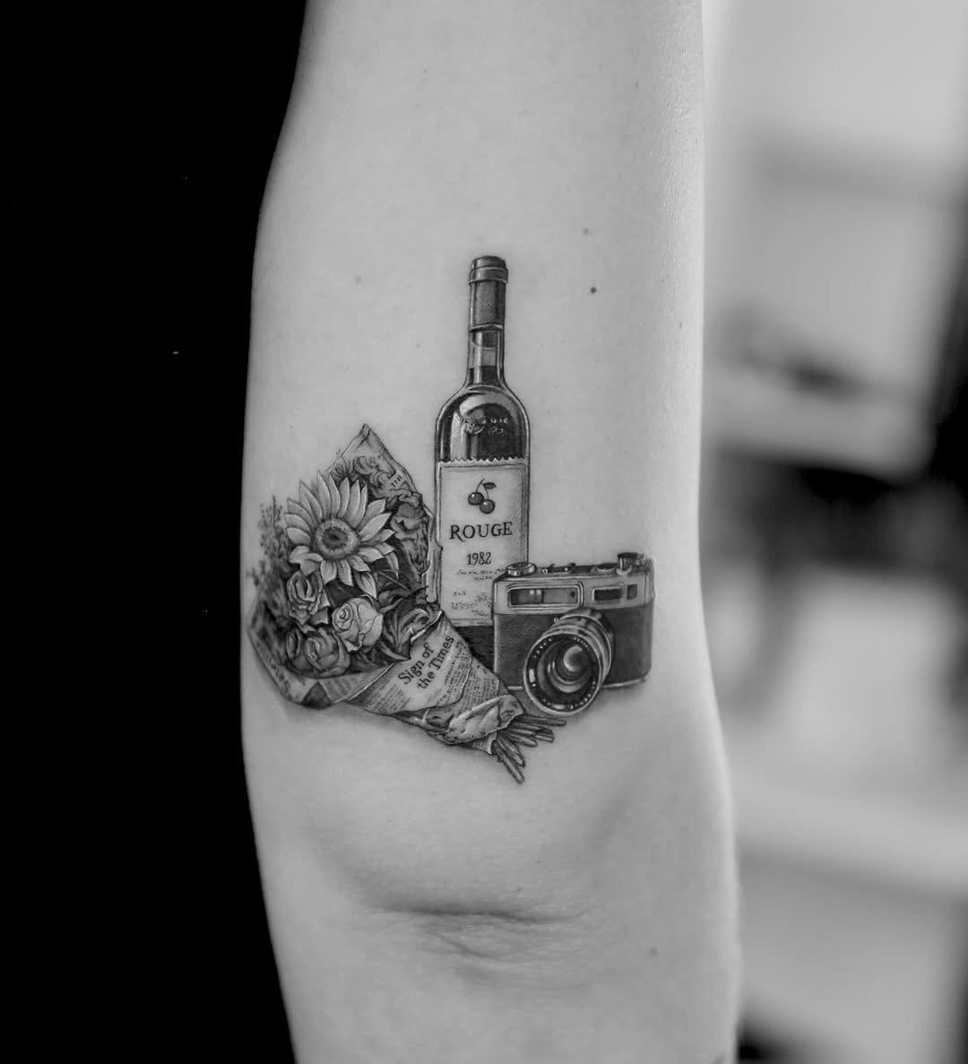A creative blend of photography and relaxation Tattoo Design