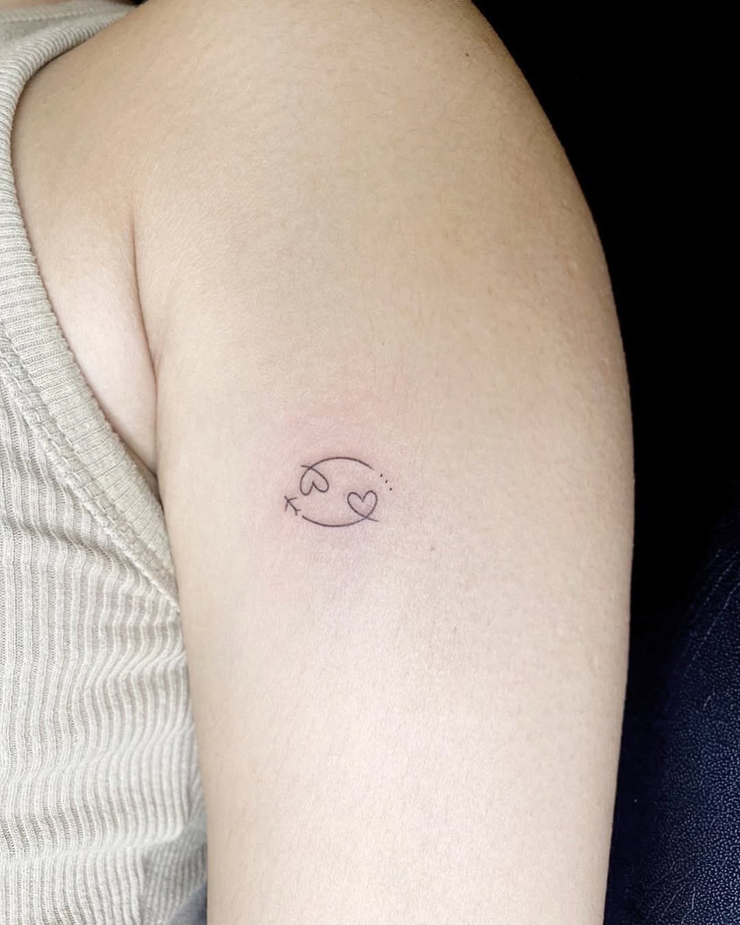Charming Cancer Zodiac Tattoo with Heart Motifs Tattoo Design