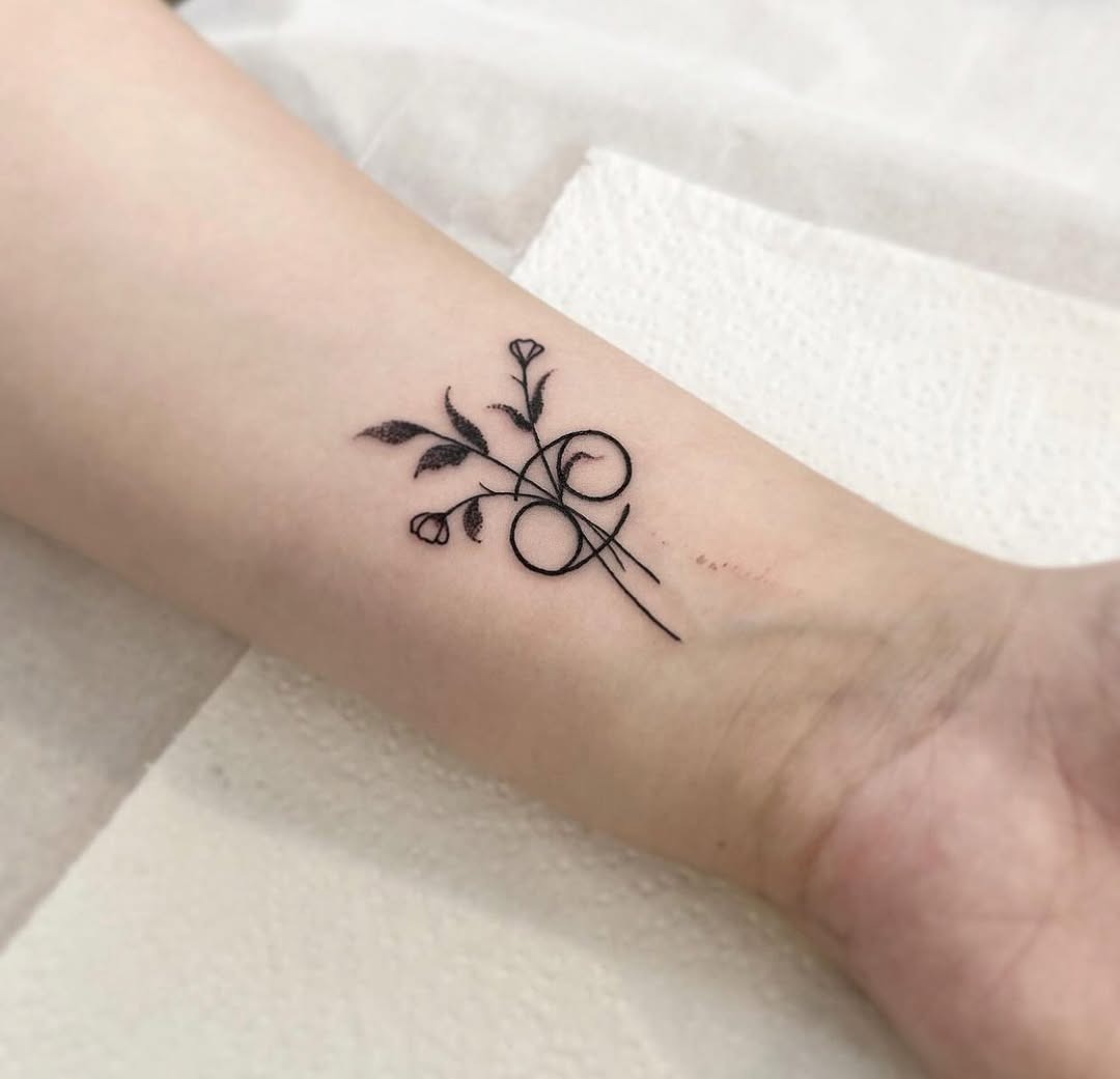 Elegant Flower Tattoo Symbolizing Cancer Traits Tattoo Design
