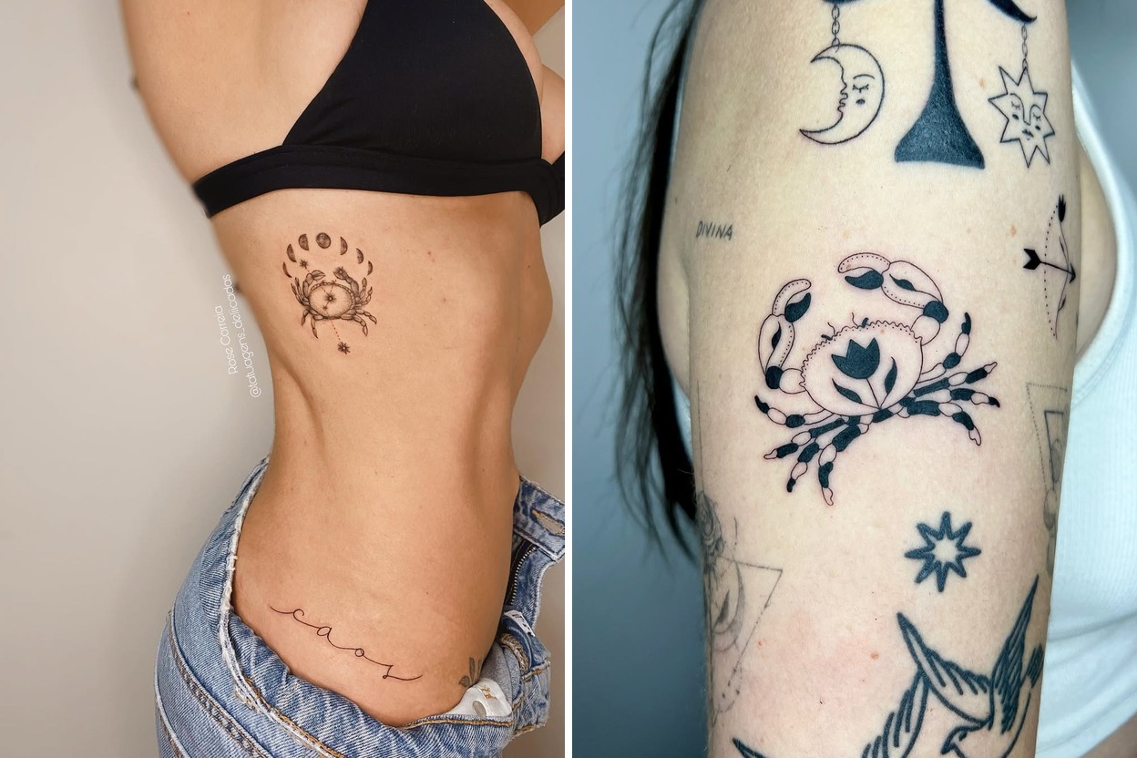 29+ Cancer Zodiac Tattoo Ideas & Inspiration Featured Lookbook Collage