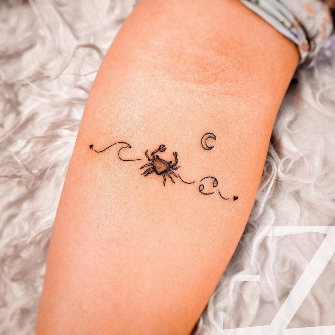 Stylish Cancer Zodiac Crab Tattoo Inspiration Tattoo Design