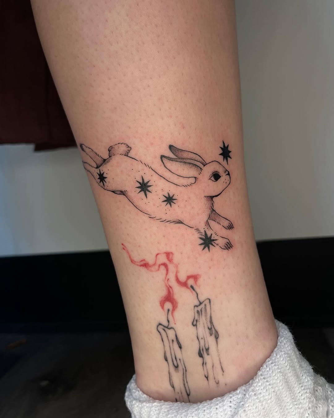 Whimsical rabbit tattoo reflecting Cancer vibes Tattoo Design