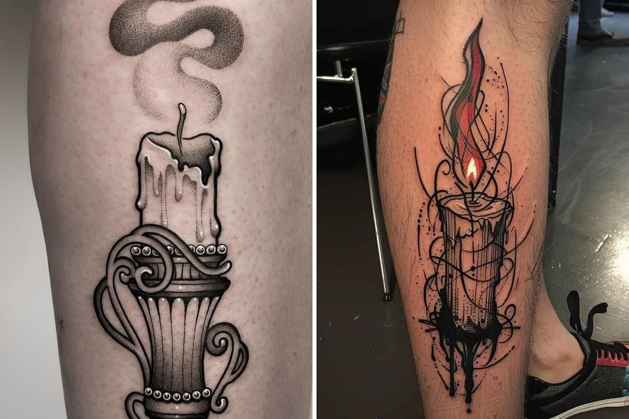 24+ Candle Tattoo Ideas Full of Meaning and Personal Style Featured Lookbook Collage