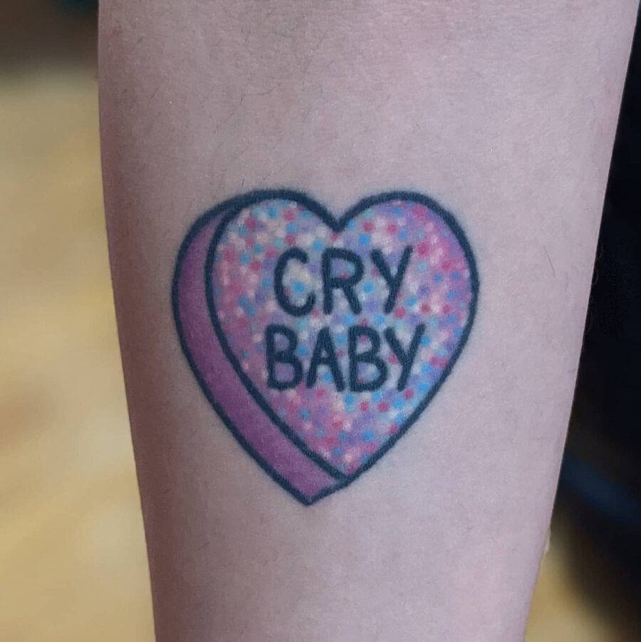 Cute and colorful candy heart tattoo design Tattoo Design
