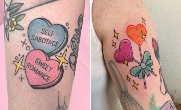 76+ Candy Heart Tattoo Ideas & Inspiration
