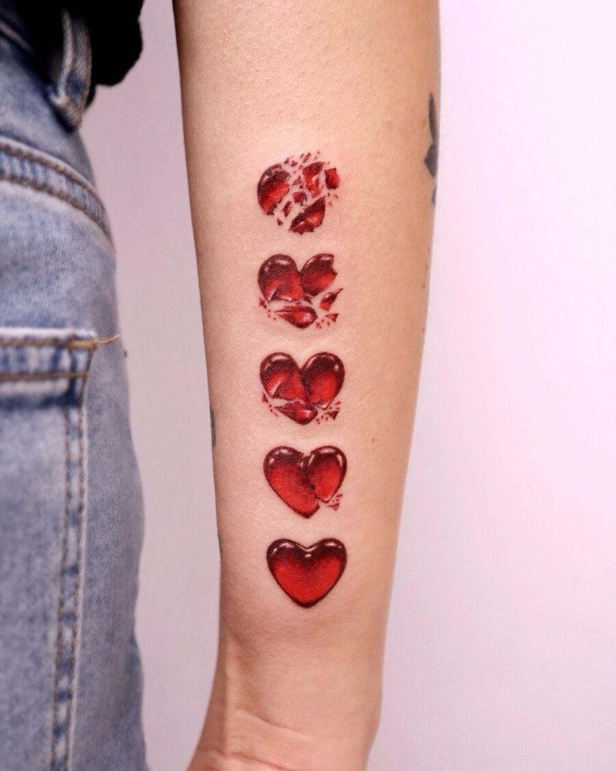 Vibrant Red Candy Heart Tattoo Design Tattoo Design