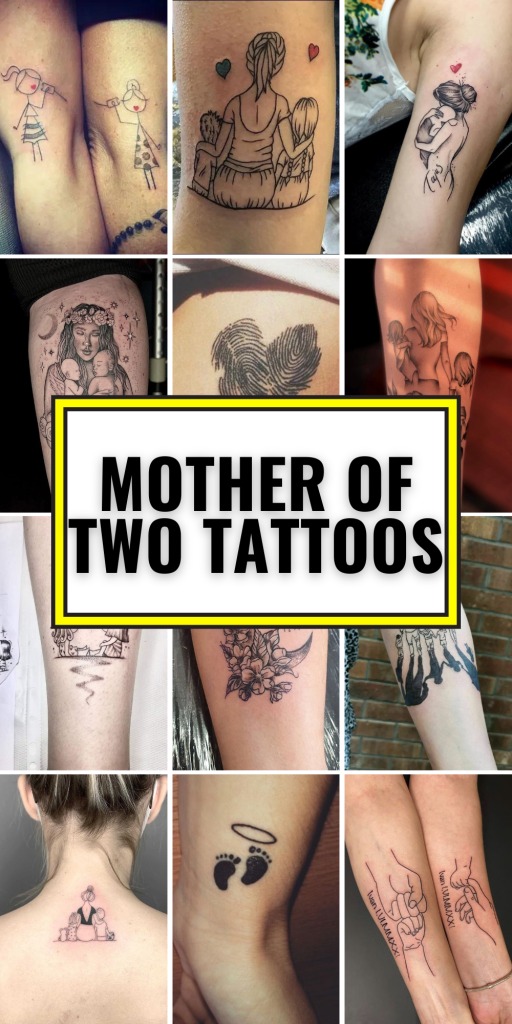 Floral Backdrop: Mother and Daughters Tattoo Design