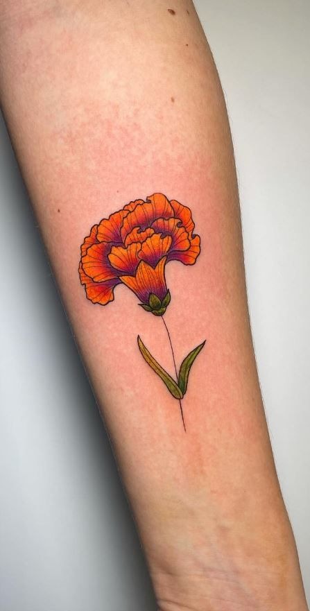 Bright Orange Carnation Tattoo Tattoo Design
