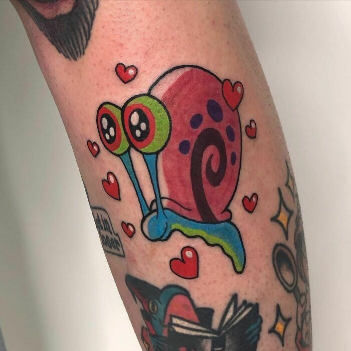 SpongeBob and Among Us Friends Crossover Tattoo Design