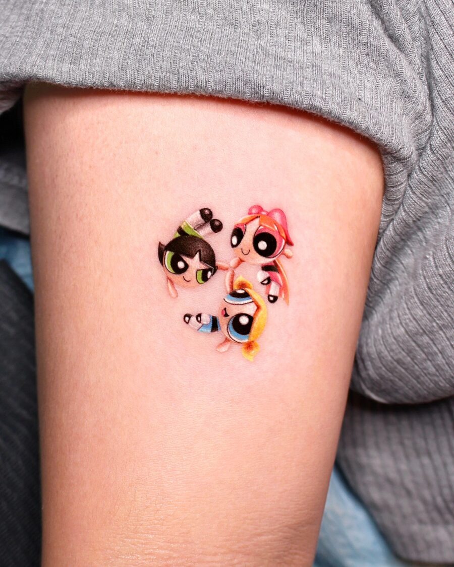 Adorable Powerpuff Girls Cartoon Tattoo Design Tattoo Design