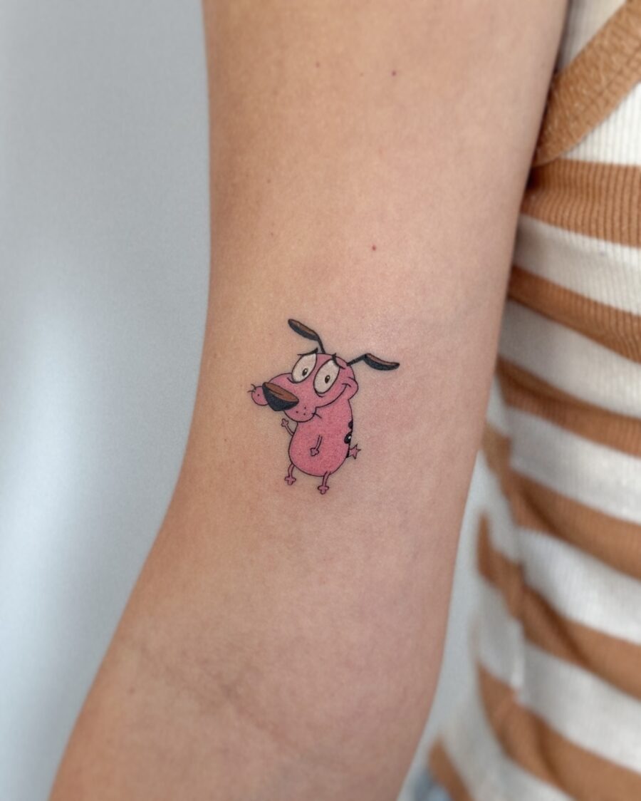 Charming Courage defies his cowardly reputation Tattoo Design