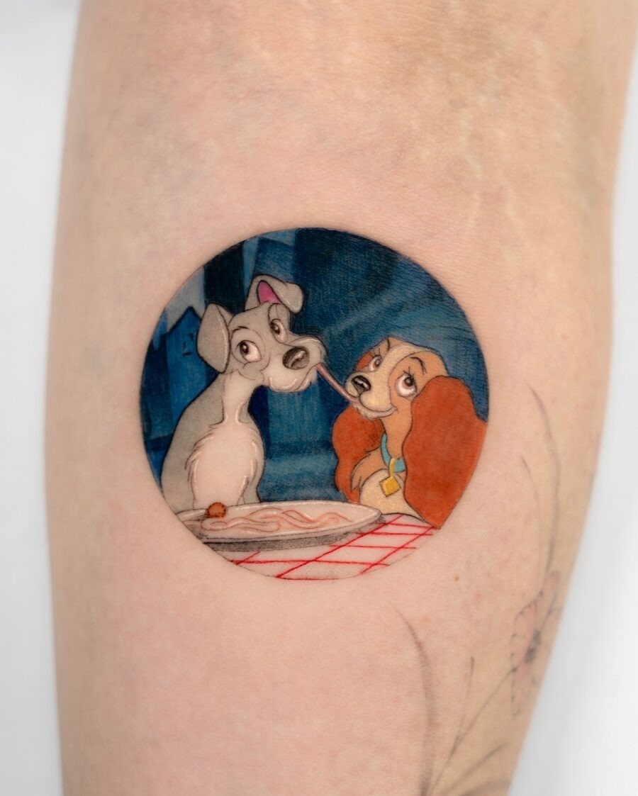 Charming Lady and the Tramp Tattoo Design Tattoo Design
