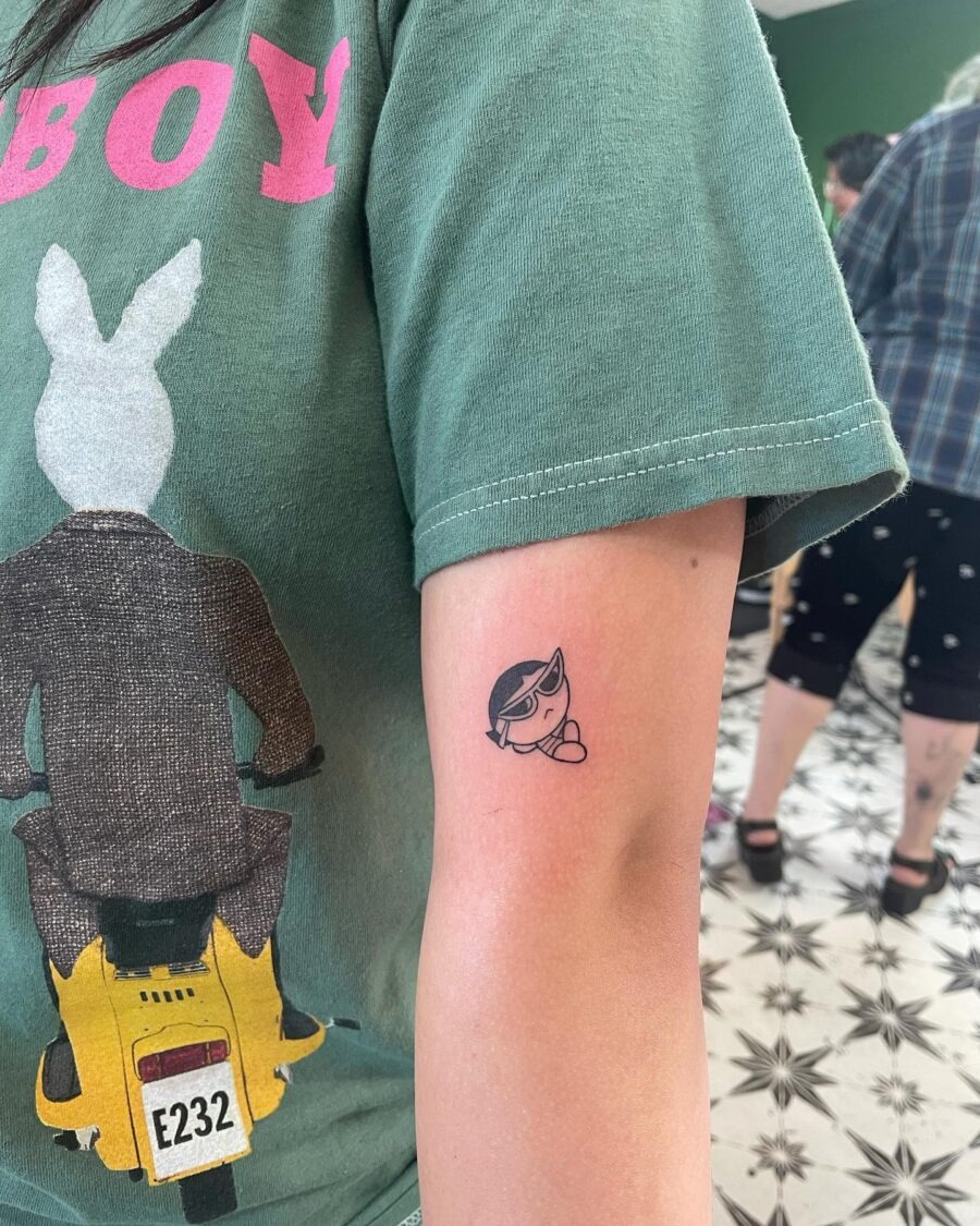 Cute cartoon heart tattoo on arm Tattoo Design