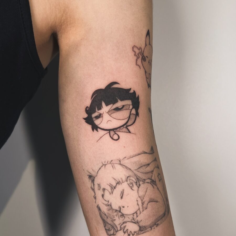 Expressive cartoon tattoos with a playful vibe Tattoo Design