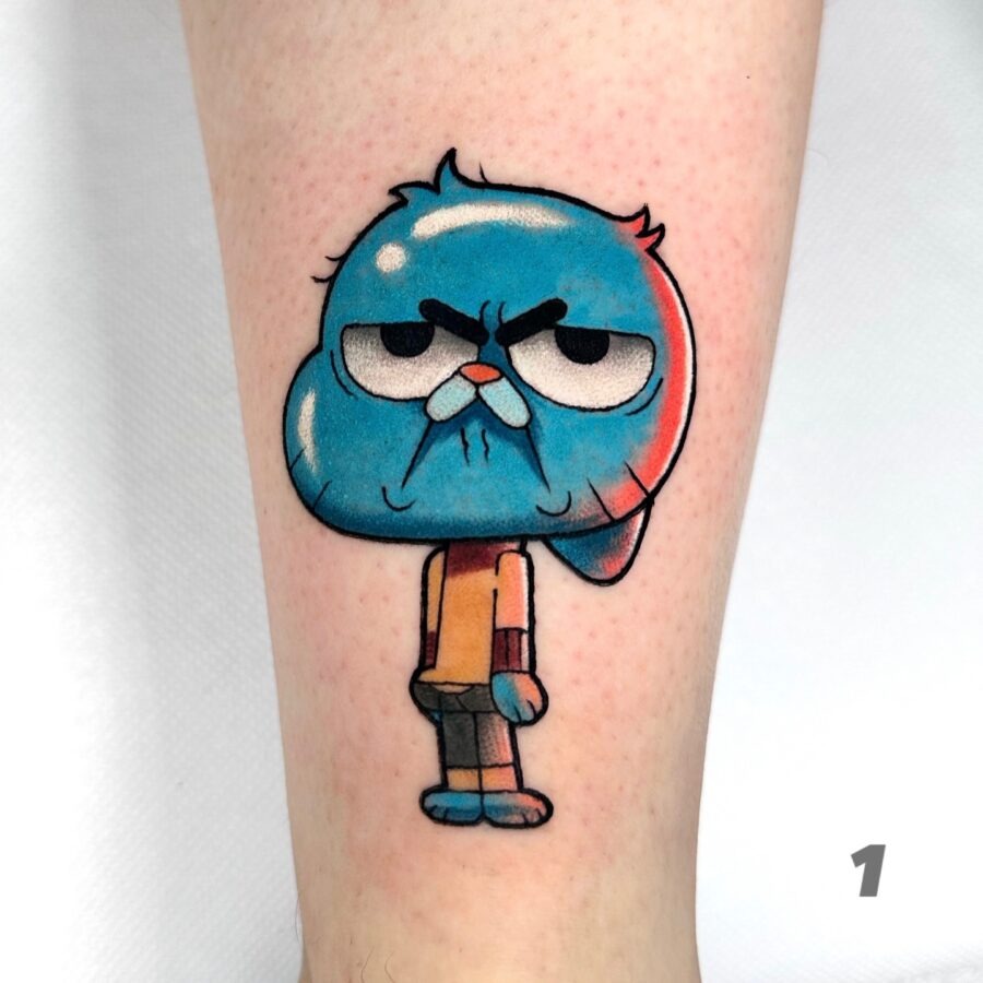 Quirky Gumball Tattoo with Attitude Tattoo Design