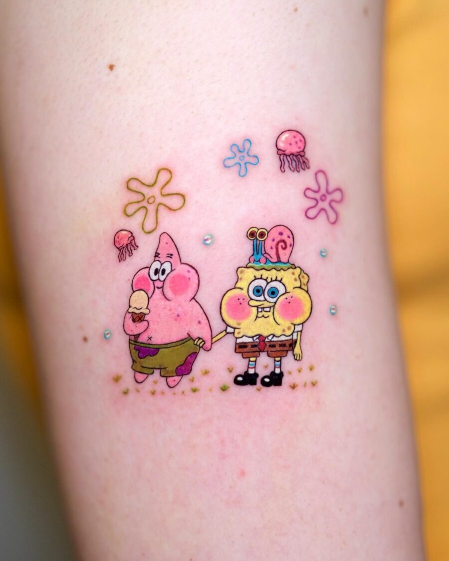SpongeBob and Patrick's Fun Tattoo Adventure Tattoo Design