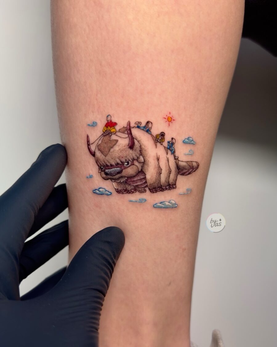 Unique Bison Tattoo Inspired by Adventure Tattoo Design