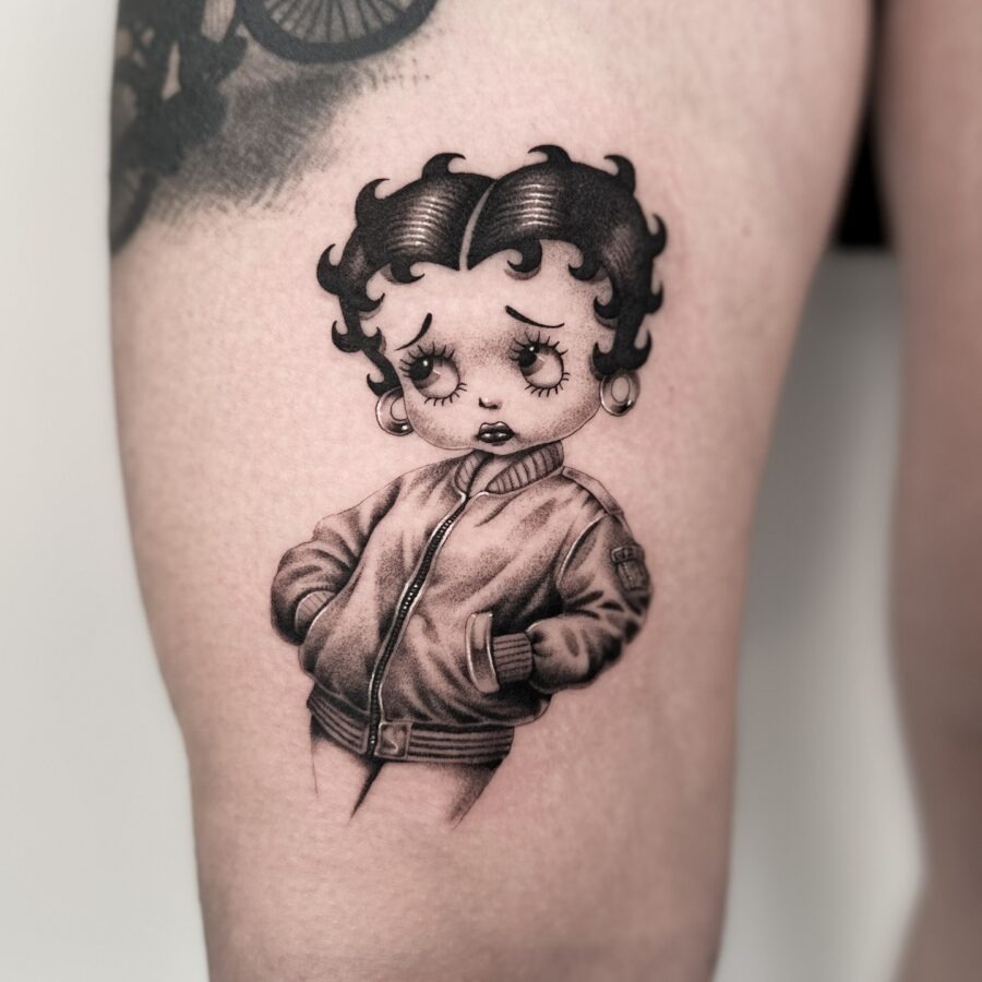 Vintage tattoo of a sassy cartoon character Tattoo Design