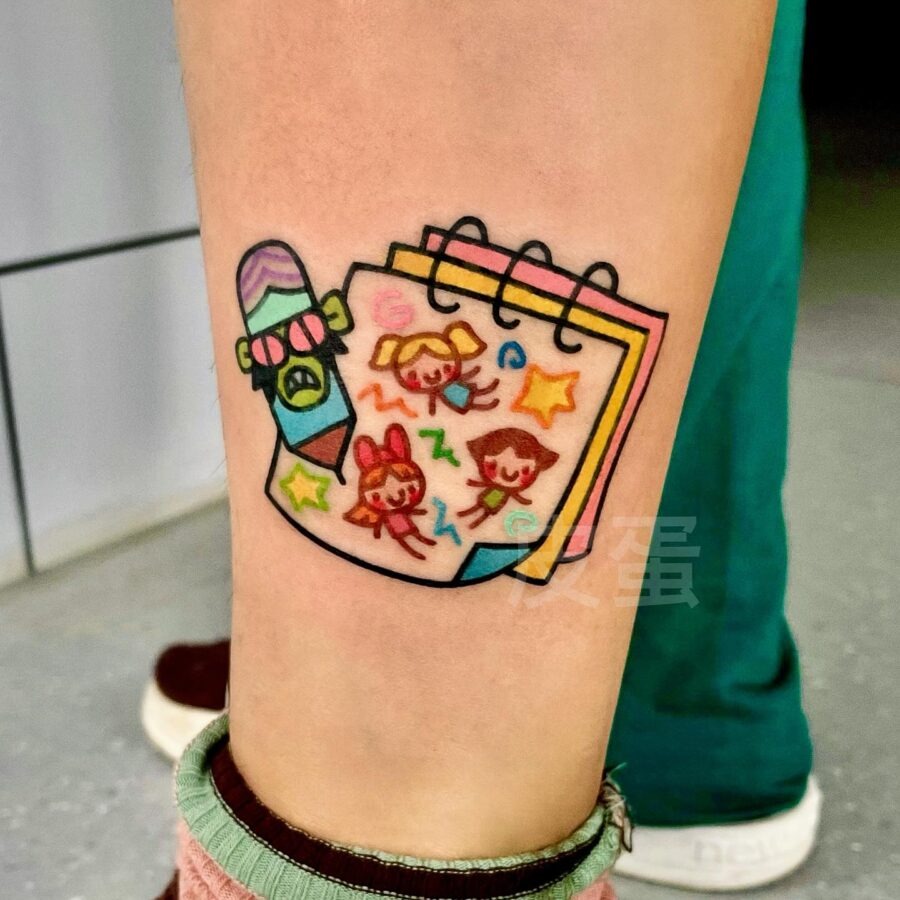 Whimsical Cartoon-Themed Tattoos for Playful Souls Tattoo Design