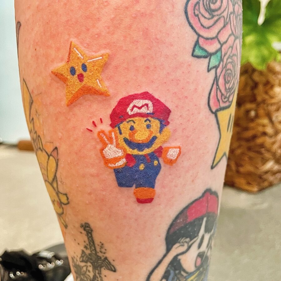 Whimsical Mario Cartoon Tattoo Design Tattoo Design