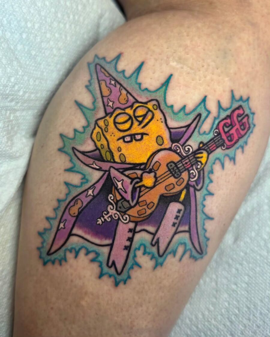 Whimsical SpongeBob SquarePants Tattoo Design Tattoo Design