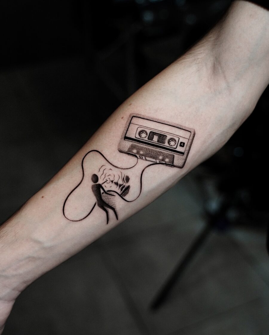The design centers on musical nostalgia art form imagery that reads clearly at a glance.