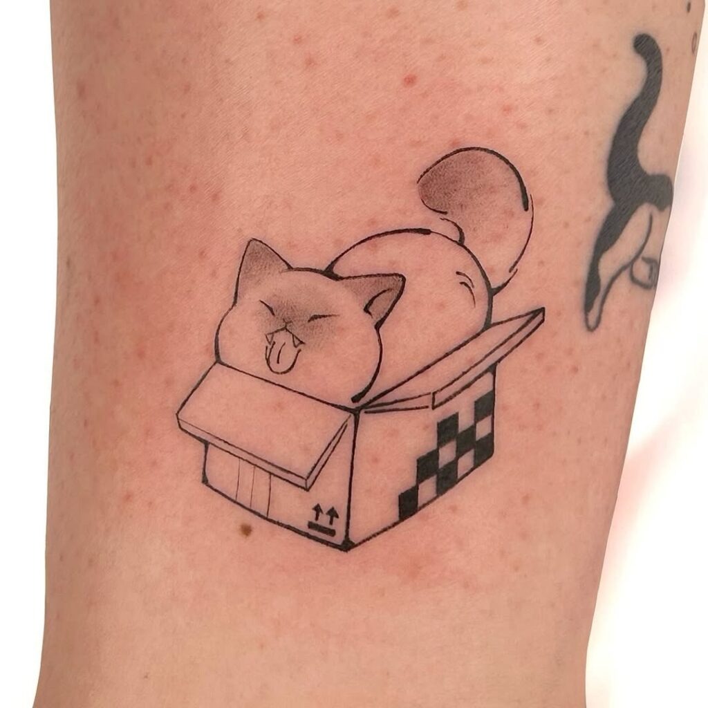 Cat in a Box Tattoo Tattoo Design