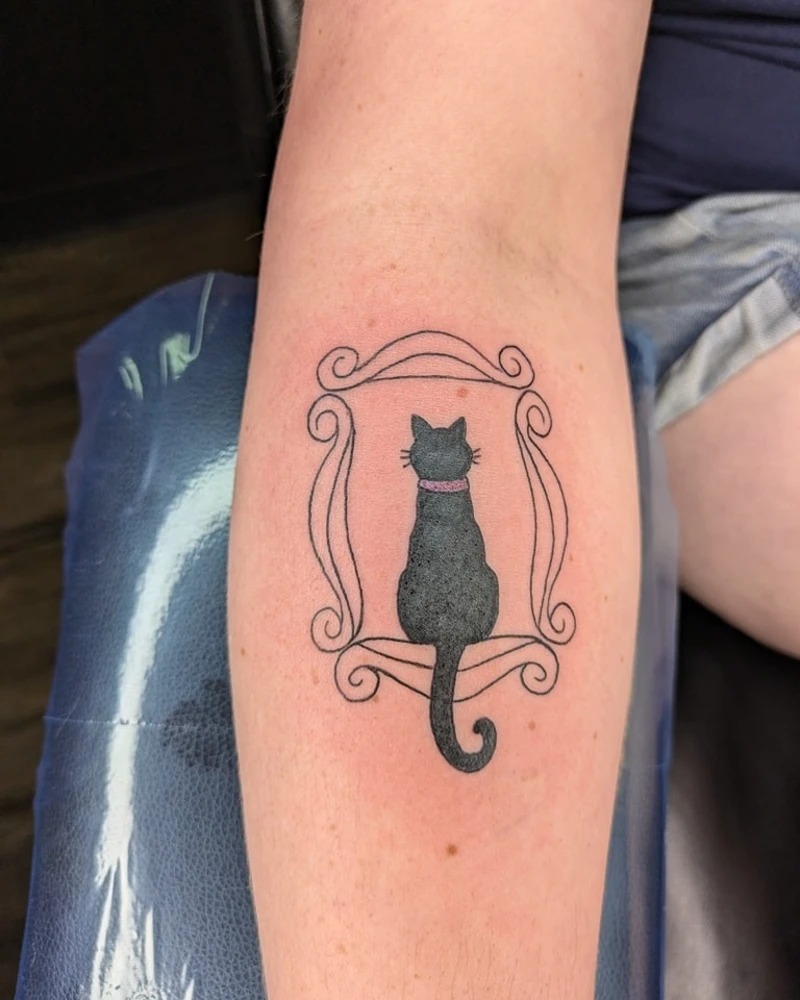 Framed Cat Silhouette Tattoo Tattoo Design