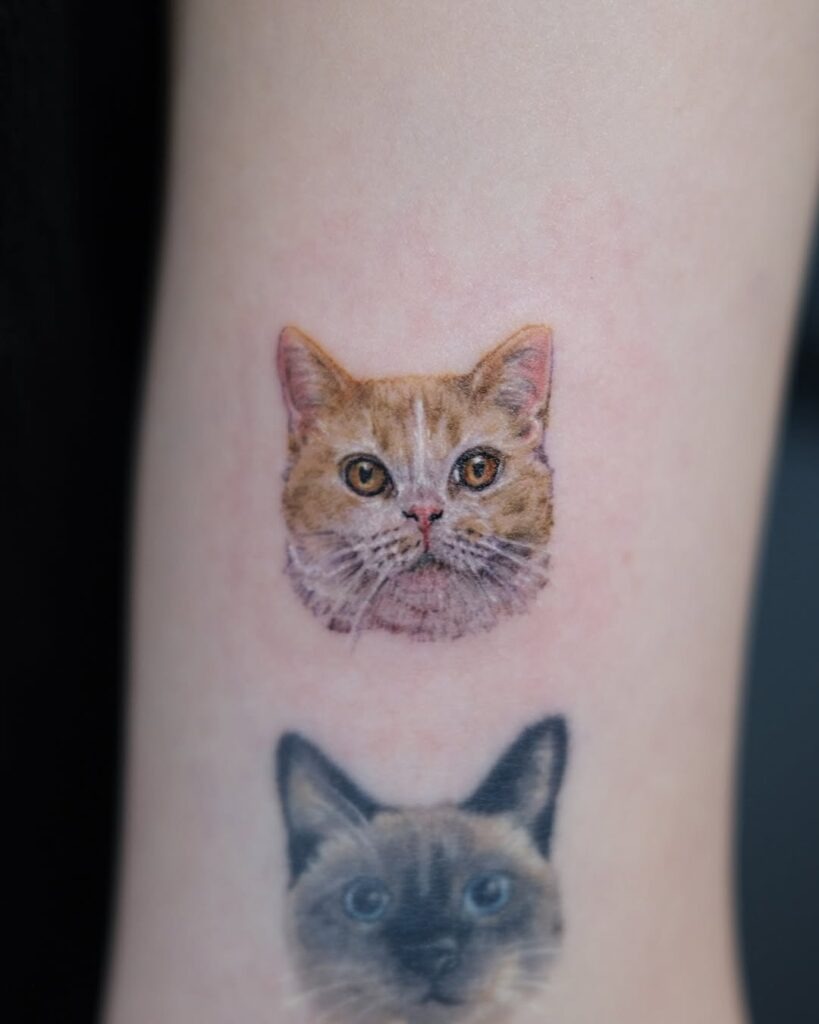 Ginger & Siamese Duo Tattoo Design