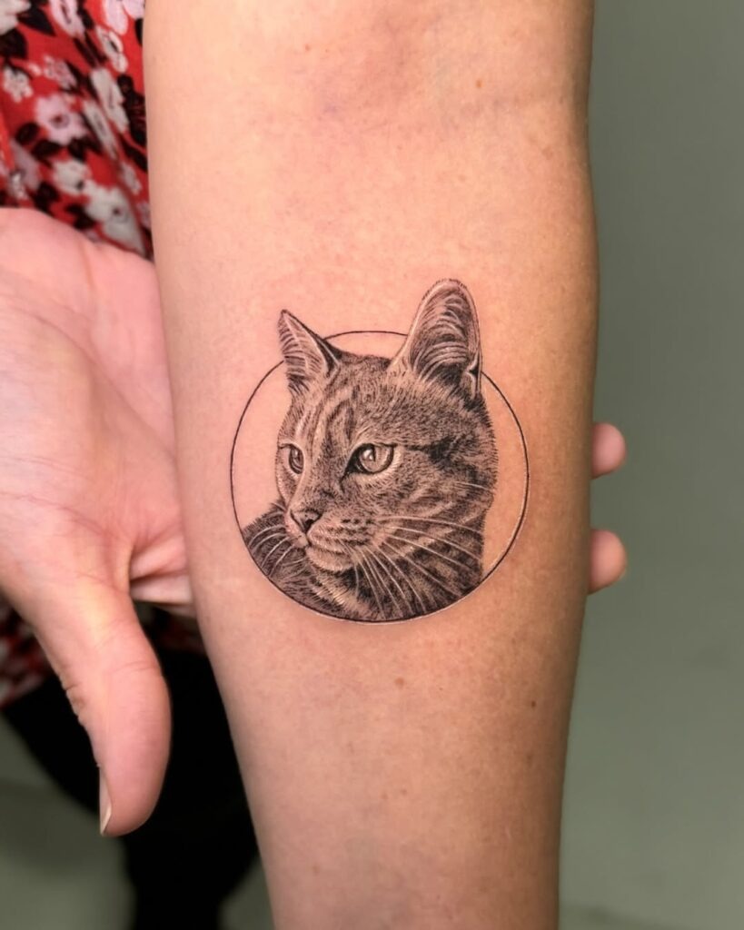 Intricate Cat Portrait Tattoo Tattoo Design