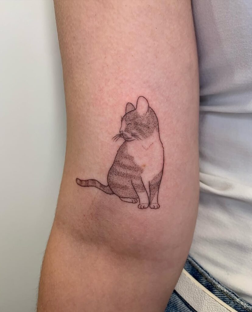 Minimal Tabby Cat Tattoo Tattoo Design