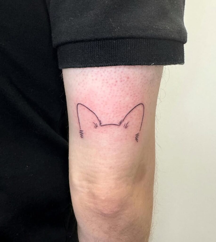 Minimalist Cat Outline Tattoo Tattoo Design