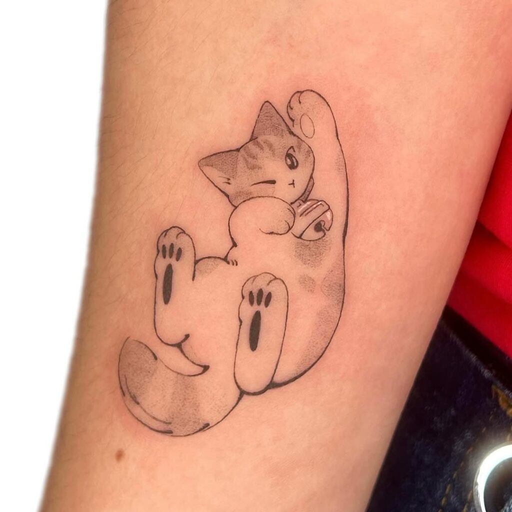 Winking Cat Tattoo Tattoo Design