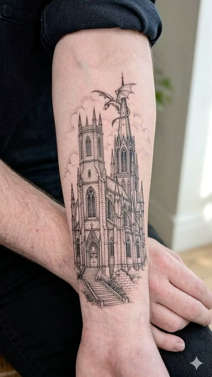 Cathedral Hand Tattoo Tattoo Design
