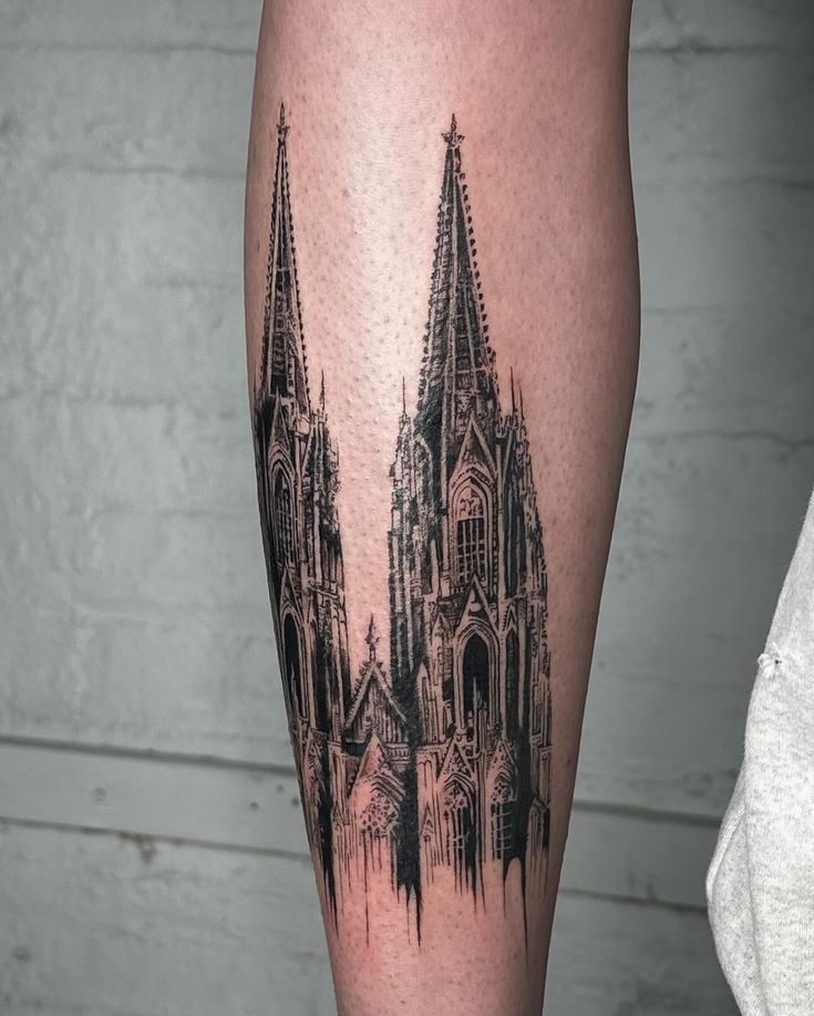 Fine Cathedral Shin Tattoo Tattoo Design