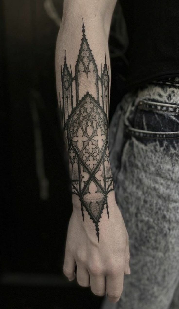 Ornamental Cathedral Window Tattoo Tattoo Design