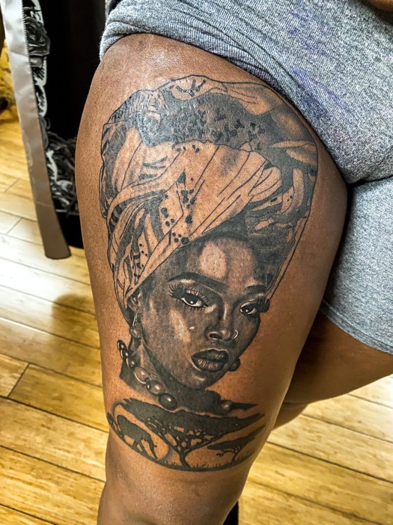 The Queen of the Savannah Tattoo Design