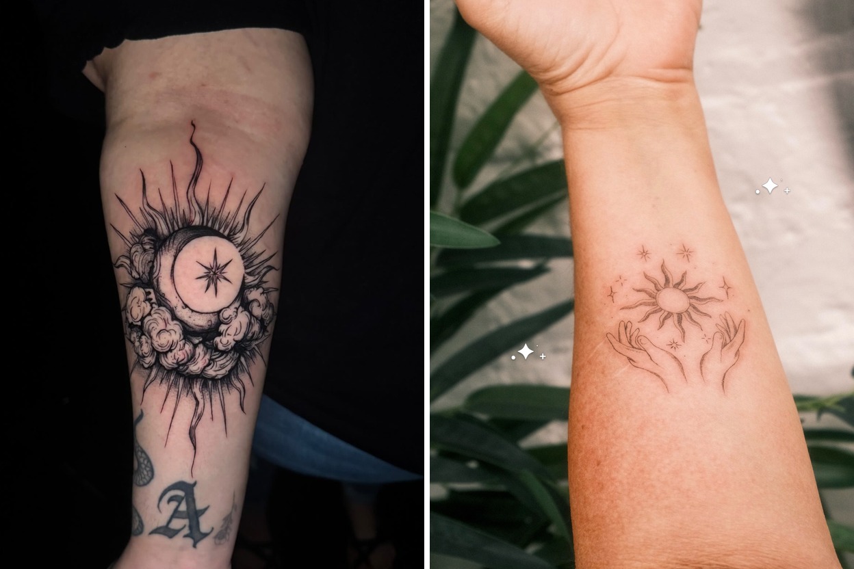 18+ Celestial Tattoo Ideas With Inspiring Artistic Placement Featured Lookbook Collage