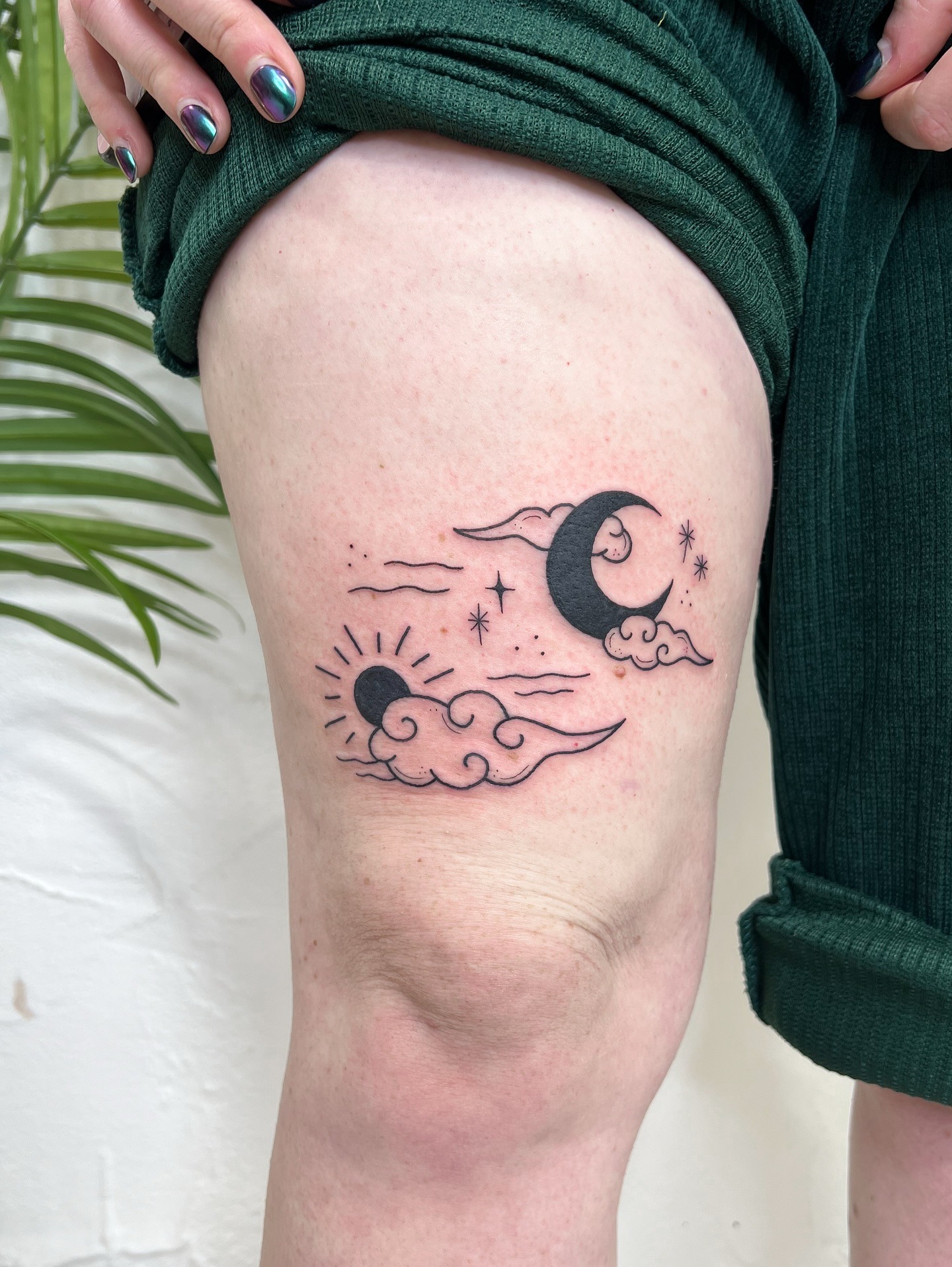 Sun, Moon, and Cloud Tattoo Tattoo Design