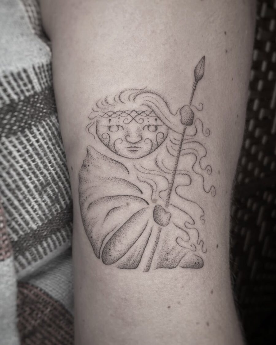 Celtic inspired warrior tattoo with intricate details Tattoo Design