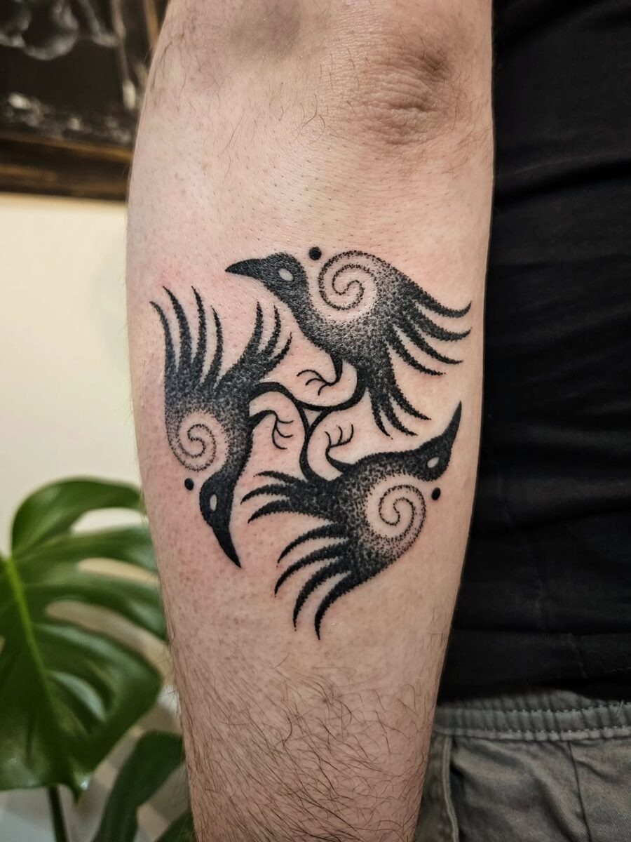 Elegant Celtic-inspired bird tattoo design Tattoo Design