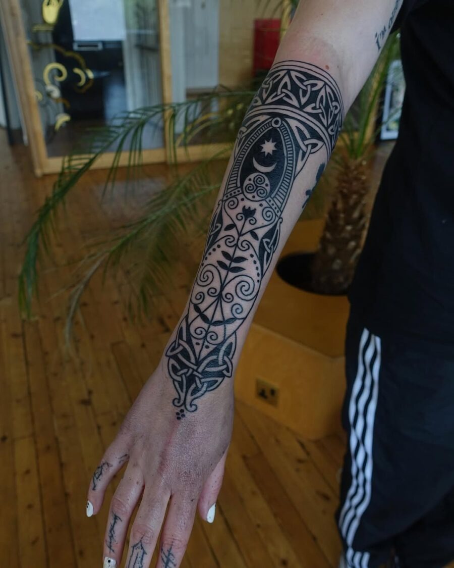 Elegant Celtic tattoo with intricate designs Tattoo Design