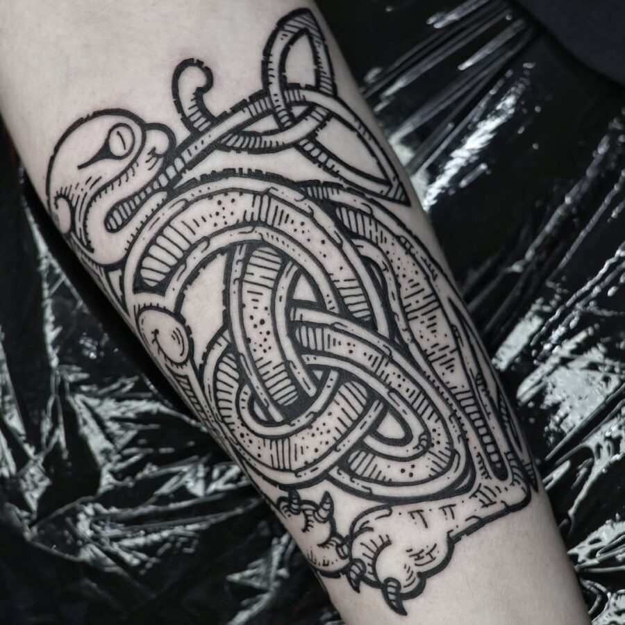 Intricate black ink Celtic knot tattoo design Tattoo Design