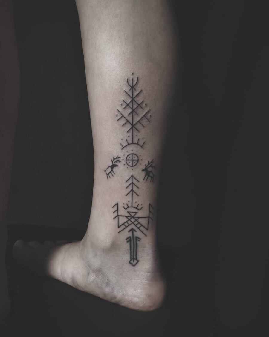 Intricate Celtic design tattoo on leg Tattoo Design