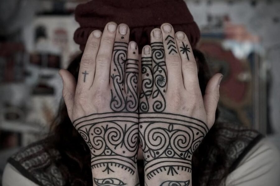 Intricate Celtic designs on hands and wrists Tattoo Design