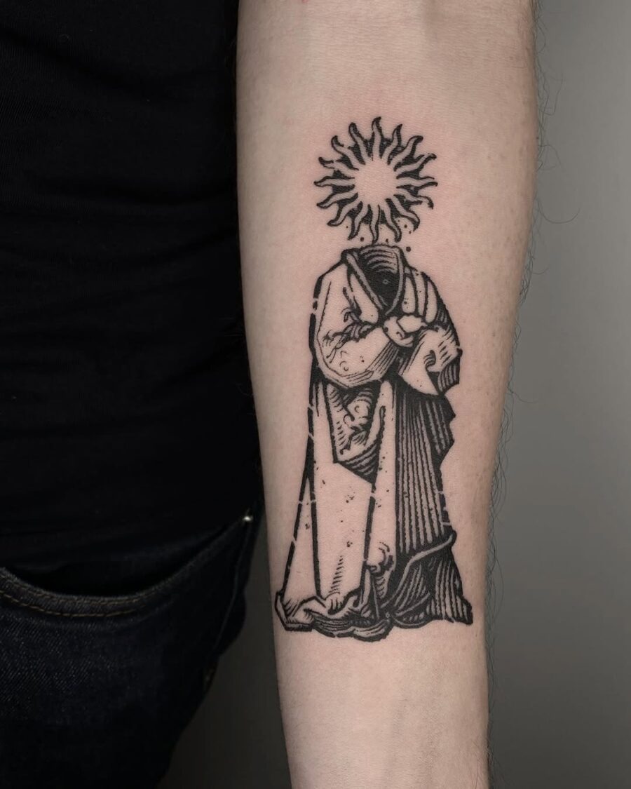 Intricate Celtic sun cloak tattoo design Tattoo Design